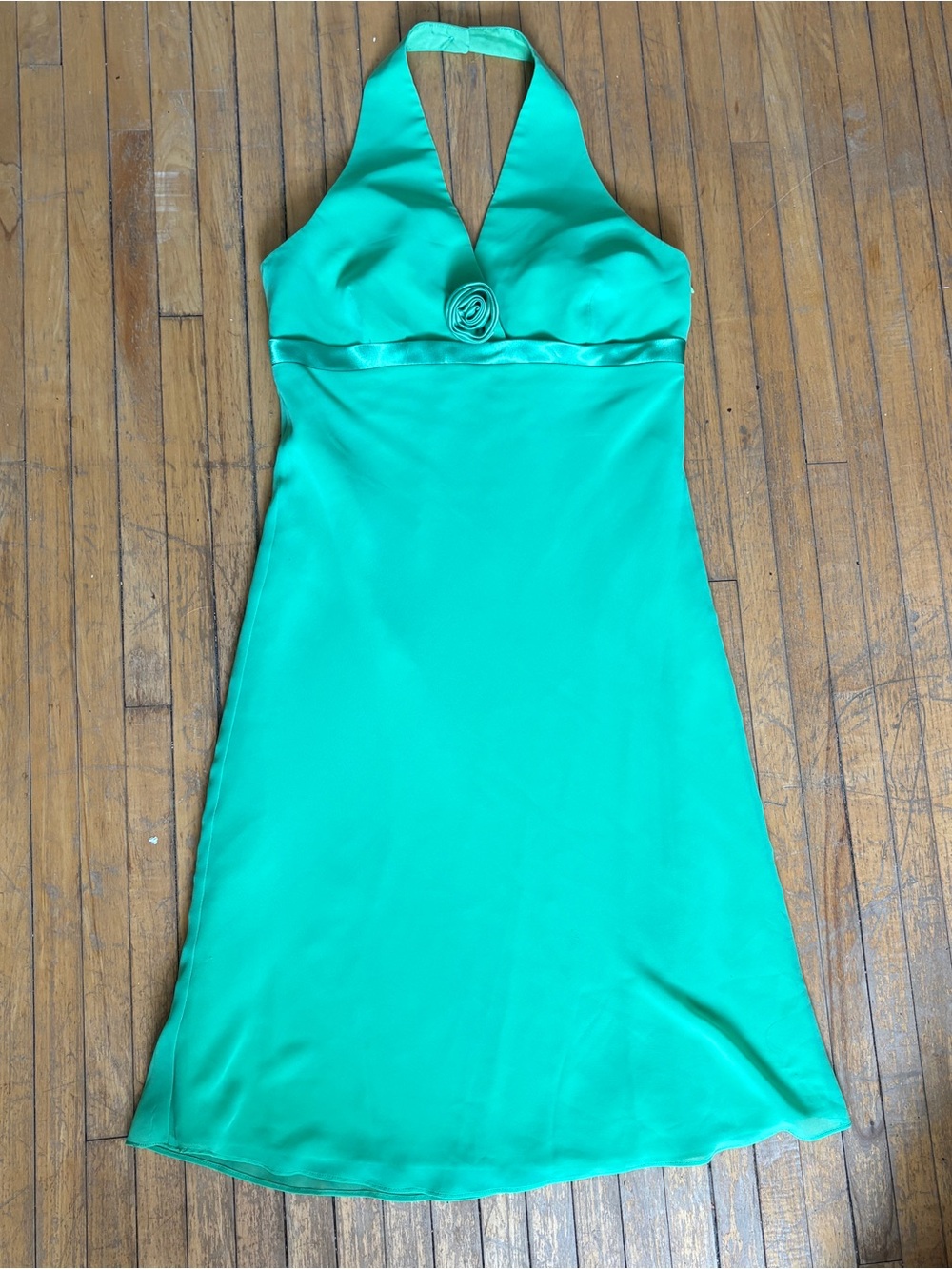 Vintage Y2K Barketti by J. Kaur Green Halter Dress - Made in Canada - Size 8